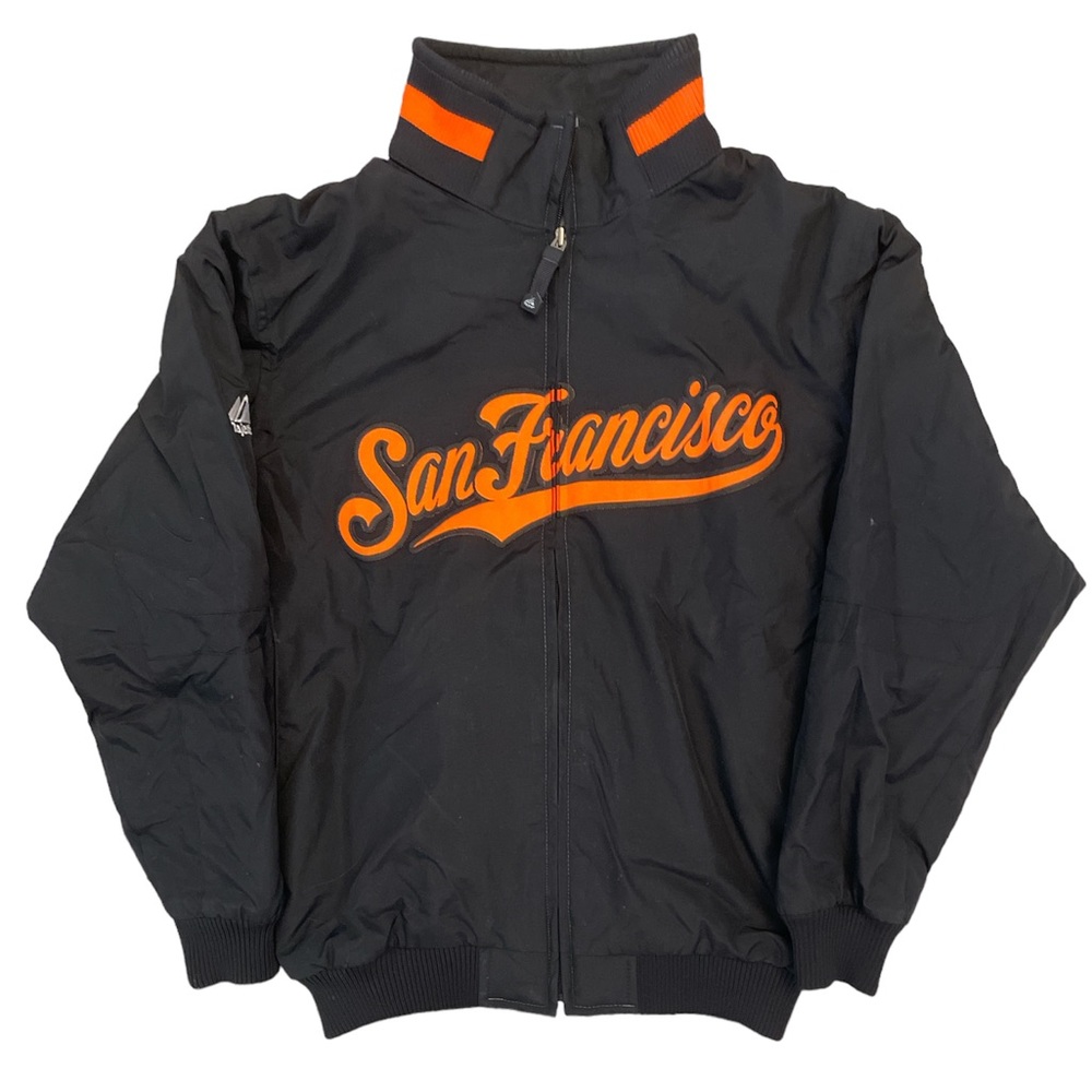 San Francisco Giants Majestic Dugout Jacket Women’s Medium Black Orange Full Zip